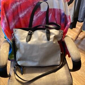 Elegant Cream and Black Tote Bag